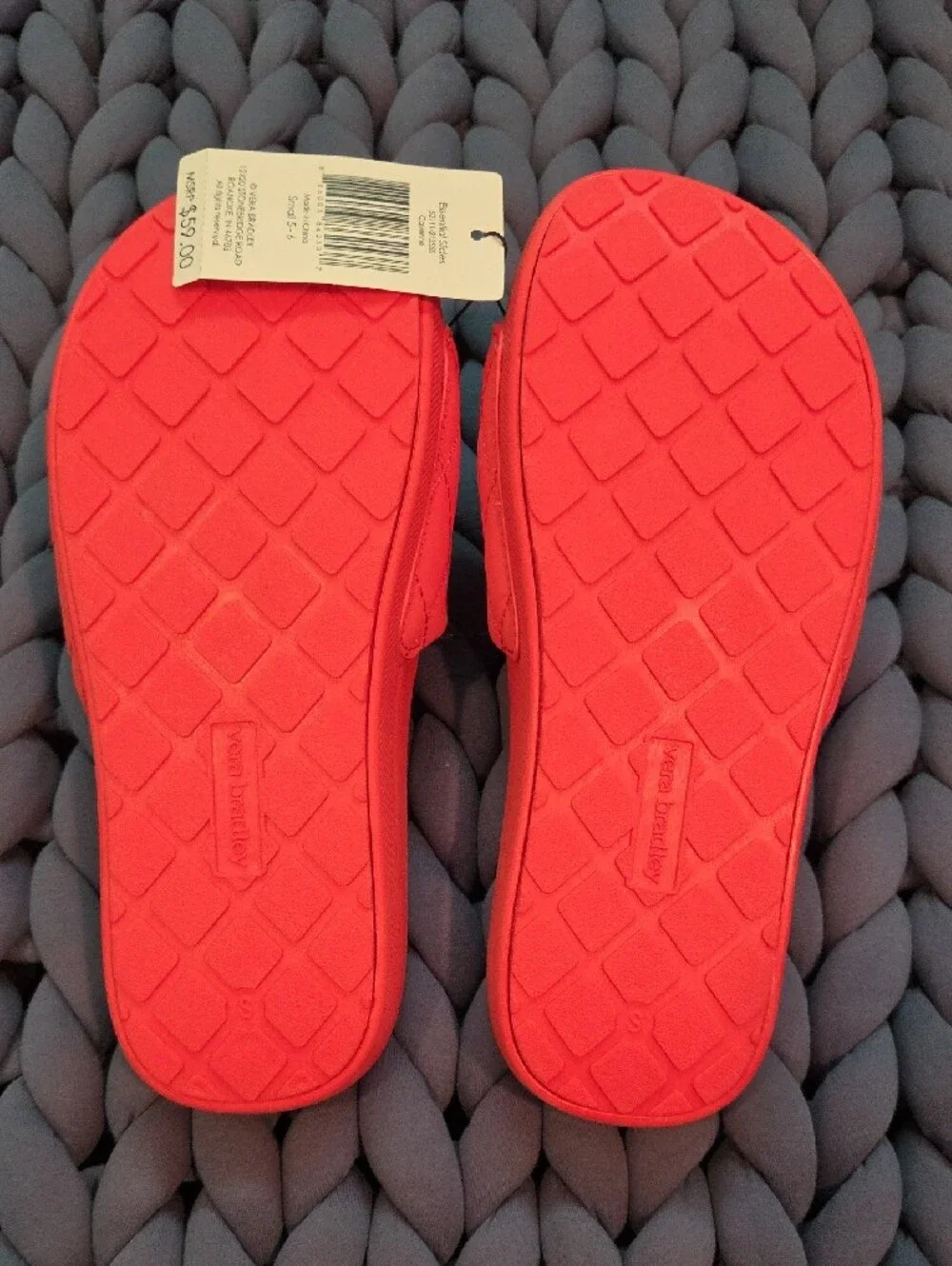 Vera Bradley Coral Quilted Slide Sandals